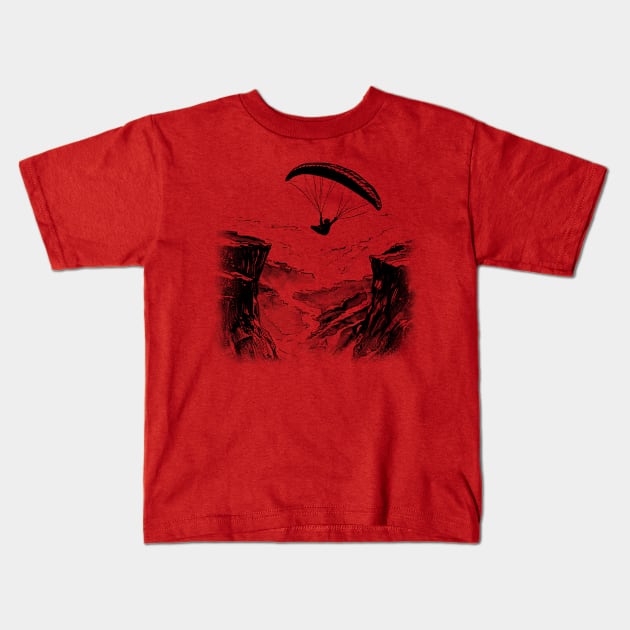 XC Dessert Flight - Paragliding Kids T-Shirt by TheWanderingFools